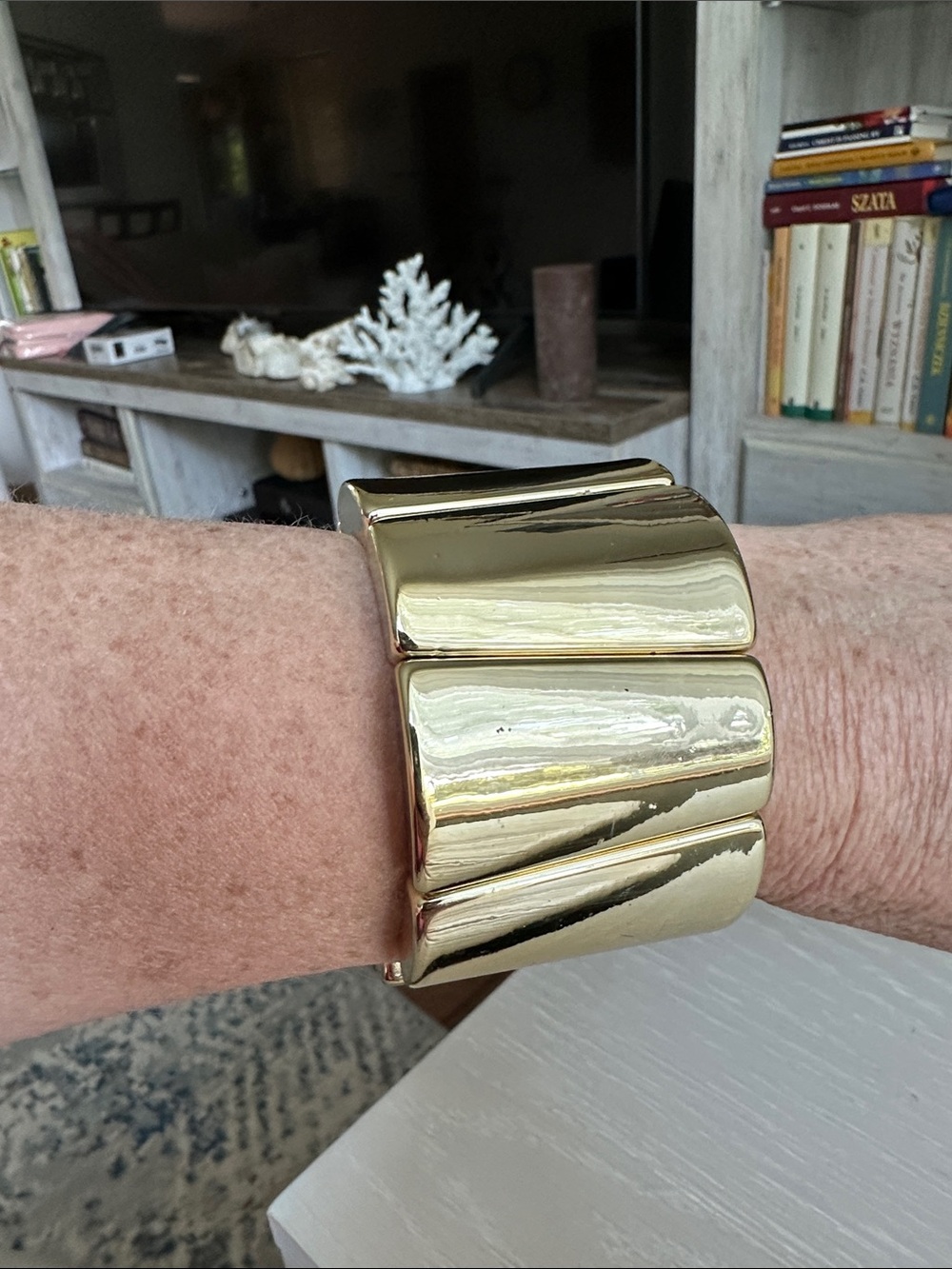 Chunky Gold-Tone Statement Cuff Bracelet
